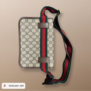 Gucci Neo Vintage Flap Belt Bag GG Coated Canvas Brown